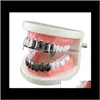 Grillz, churrasqueiras dentárias estilo corpo er suave dentes ouro dentes europeus e americano hip hop jóias entrega entrega 2021 UEFDM