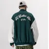 Mäns Jackor Vinter Varsity Jacka Män Baseball Letterman Coats Man Bomber PU Läder Ärm Vindbrytare Hip Hop Ebroidery Red Black Blue