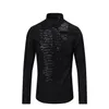 Mäns Casual Shirts Mens Luxury Sequin Broderi Långärmad Kausalklänning Slim Fit Party Male