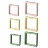 Caixa de armazenamento de jóias de filme PE 3D Flaating Frames Transparente Container Rack para anel colar pulseira brinco carimbos moeda caso