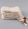 Naturlig Sisal Mesh Soap Saver Pouch med Drawstring Exfoliating Dusch Bad Bad Väskor för skum 4st / lot