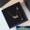 Ins Butterfly Pendant Fresh Simple Fashion Jewelry Silver Princess Cut White Topaz Gemstones Clavicle Necklace Gift Factory price expert design Quality