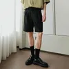 IEFB Mäns Sommardräkt Shorts Koreanska Streetwear Fashio Lossa Straight Knee Length Byxor Breda Bottnar 9Y6711 210524