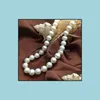 Beaded Halsband hängsmycken smycken grossist 8-9mm vit felfri perfekt cirkel bländning naturlig pärlhalsband s925 sier spänne droppe leverans