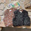 Chalecos de algodón acolchado para niñas de otoño, chaleco sin mangas de estilo coreano con estampado Floral para niños pequeños, chaleco cálido para niños 211203