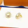European and American Net White Same Earrings Fashion Gold Alloy Shell Pearl Earrings Exaggerated Starfish Earrings with Box for G2681345