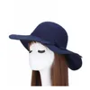 Damer vågig stor topp hatt, höst och vinter imitation ull brims hatt mode tillbehör lock breda rand hattar