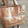 2021 Summer Women Grande capacità di grande capacità Lady Totes Casual Sezione Squala Pvc Kraft Piegliata Piattata Famma