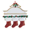 Resin Personalized Stocking Socks Family Of 2 3 4 5 6 7 8 Christmas Tree Ornament Creative Decorations Pendants FWE10061