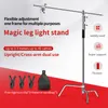 Tripés Magic Lamp Stand C-frame 3,3 metros de aço inoxidável de aço inoxidável e equipamento de iluminação de televisão destacável