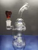 Bong clear dab rig water pipe glass bubbler with percolator smoking accessories recycler oil rig with 18.8mm joint zeusartshop