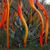 Trädgårdskonst dekoration stående golvlampa orange spjut hand blåst murano glas vass skulptur 24 till 48 tum