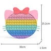 Push Bubble Fidget Toys 30*30CM Big Size Rainbow Dinosaur Elephants Bubbles Decompression Toy Kids Silicone Desktop Game