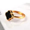 Spring Huanxin 925 zilver ingelegde Tian-inkt jade ring vierbladige grasmond verstelbaar8206968