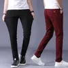 Klasyczne męskie khaki casual spodnie biznesowe moda slim fit bawełniane spodnie spodnie męskie marki odzież 211201