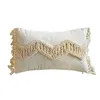 Boho Style cushion cover 45x45cm Pillow Case cover Cotton Linen Tufted Tassles Beige for Home decoration Sofa Bed 45x45cm/30x50cm 210401