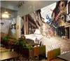 Beställnings- foto Bakgrundsbilder 3D-väggmålningar Bakgrund Retro Graffiti Bilmålning Cafe Bar Nostalgiska väggpapper Heminredning