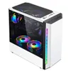 GAMEKM Desktop Computer Case ATX/M-ATX/ITX Acrylic Side Panel Water Cooling Dustproof RGB Gaming PC Shell for - Black