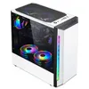 Gamekm Настольный компьютер Case Case ATX / M-ATX / ITX Акриловая боковая панель Водяной охлаждающий пылезащитный RGB Gaming PC Shell для - черный