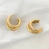 Trendy Gold Metall Tropfen Ohrringe für Frauen Vintage Twist Geometrische Aussage Ohrring Partei Schmuck Großhandel