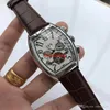 2021 Casual watch men watches Mechanical Automatic wristwatches Top Big Numerals Dial Calendar Display Leather Strap Best Gift