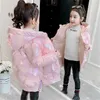 Girls Coats Winter Bright Waterproof Padded Jacket Kids Down Cotton Thick Warm Outwear Children Clothing 6 8 12 Year 211222