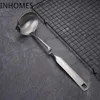 Colheres exclusivos handles curvadas utensils utensílios de aço inoxidável suspensão sopa colher espessante lado descanso descanso colheres de filtro