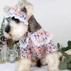 Lace Pets Dresses Shirts Clothing Pink Printed Pet Skirt Dog Apparel Small Medium Schnauzer Dogs Clothes