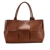 Weast's Quality Leather Weave Grande Capacidade Tote Big Size Shopper Bolsas