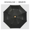 Paraguas de exterior plegable con mango de madera maciza simple japonés para hombres y mujeres sombrilla de lluvia sombrillas para UV