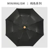 Japanese simple solid wood handle folding outdoor umbrella for men and women rain parasol sombrillas para UV