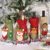 Copri bottiglia di vino di Natale Babbo Natale Pupazzo di neve Renna Orso Sacchetti regalo con coulisse Decorazione di Natale Capodanno XBJK2108