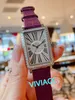 Fashion Geometric rectangular watches Women Full diamond Quartz Wristwatch Roman numerals dial Female Real Leather clock