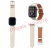 Bracelets de montre à motif en V de créateur pour Apple 1 2 3 4 5 Bracelet iWatch en cuir Bande de sangles 38mm / 40mm / 42mm / 44mm