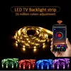 LED tira luz bluetooth app controle tvs backlight 5v usb bluetooths lâmpada de fita rgb para decoração de fundo de tv d1.0