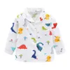 Mudkingdom Cartoon Ragazzi Pigiama Set Colletto rovesciato Pigiama Tuta manica lunga Ragazzo Dinosauro Pigiama Bambini Sleepwear 210615