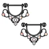 1 Pairs Stainless Steel Nipple Tongue Ring Piercing Body Jewelry Barbell CZ Lace diamonds Rings for Women Girls