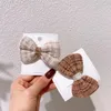 2022 herfst / winter mode kinderen flanel boog duckbill clip haaraccessoires zoete meisje student koffie kleur haarspelden hoofdtooi