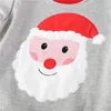 Hoppmätare Barnpojkar Flickor Sweatshirts till jul Ankomst Santa Claus Applique Söt Baby Toppar Bomull Kläder 210529