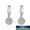 Bamoer authentique 925 sterling argent éblouissante zircon cubique rond zircon goutte boucles d'oreilles pour femmes mariage bijoux argent sce508 prix usine experte Design Qualité