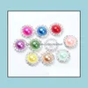 Gioielli con diamanti sciolti 16 mm Bottoni di perle di cristallo con retro piatto 50 pezzi / lotto 19 colori strass in metallo Diyl Drop Delivery 2021 Qf5Z7246G