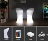 Creative PE Plastic Contracted Style Chair LED Luminous Stool Bar Leisure High Backrest Single Camp Furniture