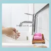 Dishes Accessories Home Garden 1182Dot5Cm Natural Wooden Bamboo Dish Tray Holder Storage Soap Rack Box Container For Bath Shower Plate