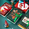 Merry Christmas Book Cookies Box New Year Party Presente Handmade Doces Biscoito Chocolate Embalagem Crianças Favores Papai Noel