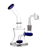 wholesale Heady épais bécher en verre Bong conduite d'eau avec tuyau de brûleur à mazout crâne 14mm joint Recycler Dab Rig Bong avec clou banger dhl gratuit