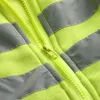 フリースリフレクティブパーカーメン冬のジッパースウェットシャツフーディーフーディーマレスワークウェア2021メンズ