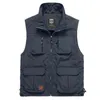 Zomer Spring Mesh Thin Multi Pocket Vest voor Male Largesize Casual Mouwloos Jacket met vele Pockets Reporter Vaillat 210925