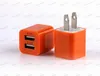 Fast Speed ​​Charger 2.1a + 1a Dual USB-portar US AC Home Travel Wall Chargers Adapter för iPhone Samsung S8 S9 S10 Not 8 9 10 HTC Android Telefon