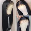 Straight Natural Color Women Front Lace Human Hair Wig HD Transparent Lace Forehead Wig 30 Inch T Part Brazilian Bone Straight Nat6075608