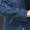 남자 가죽 가짜 진짜 양 Shearling 모피 코트 겨울 자켓 남자 양모 코트 망 두 양면 착용 스웨이드 재킷 L18-7205 MY1457